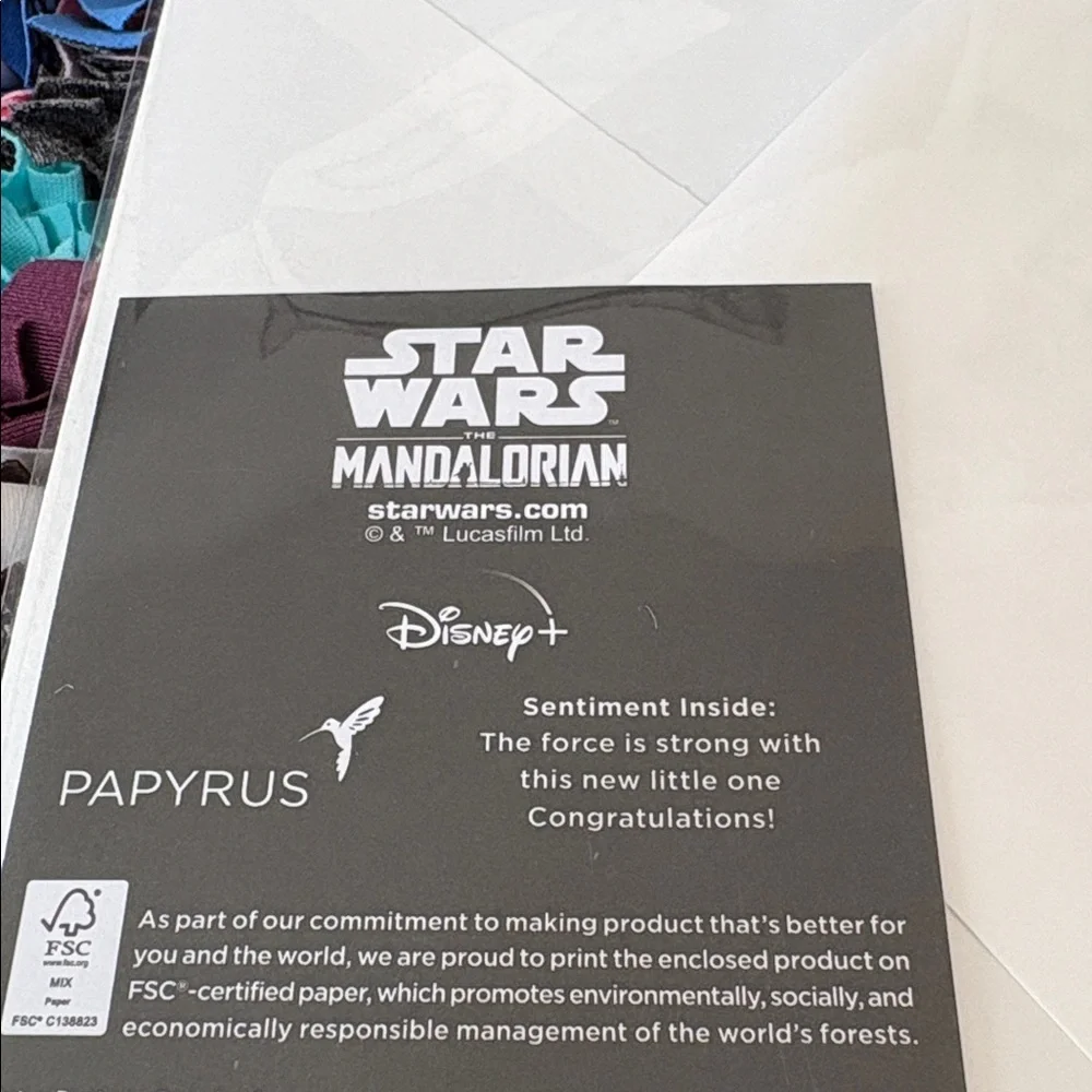 🆕Papyrus/Disney “Star Wars” New Baby Greeting Card